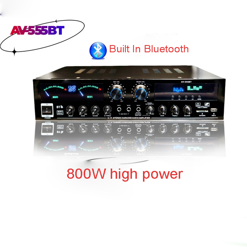 Home Cinema Receiver - 555BT High-power Amplifier AC220V/110V Speaker KTV