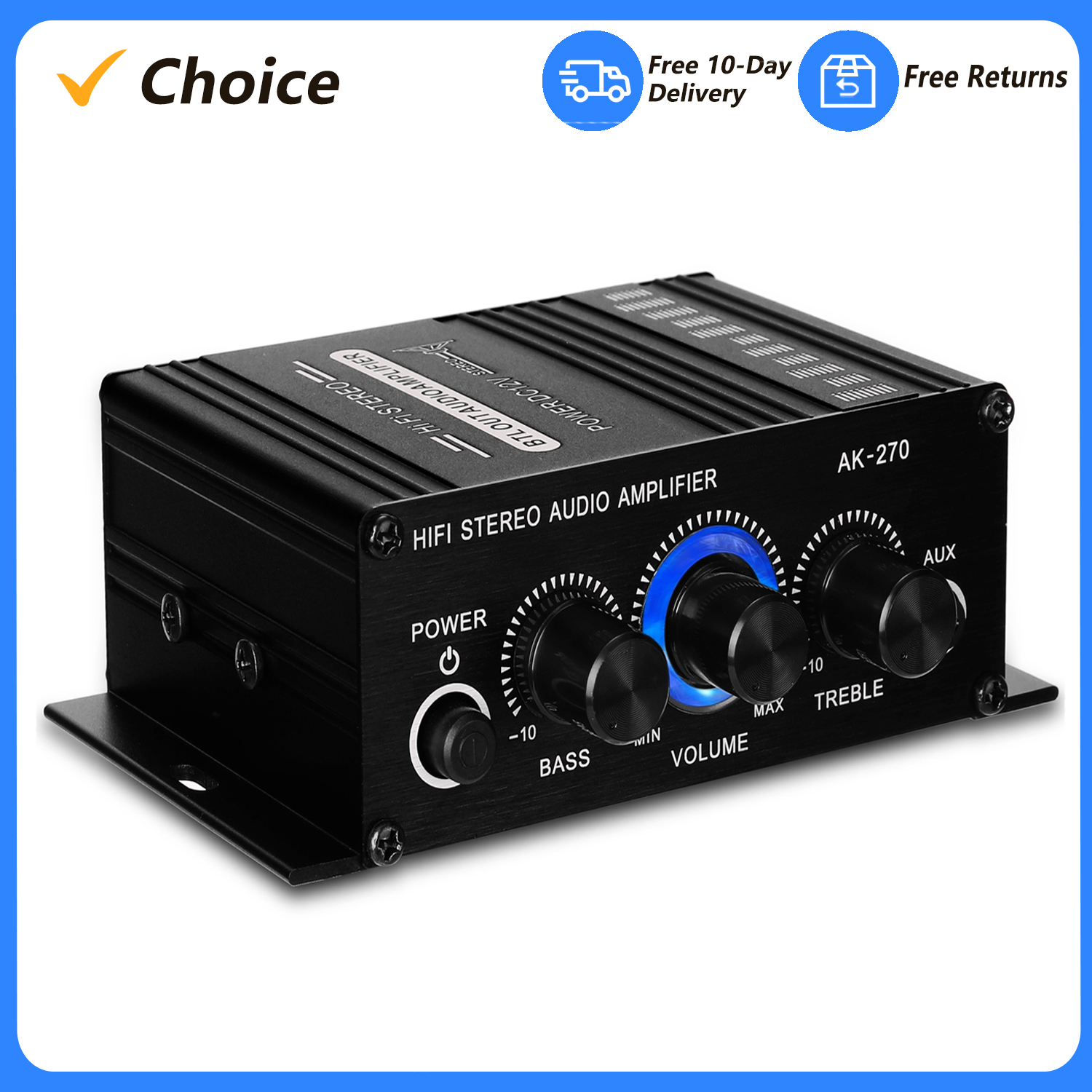 Home Cinema Audio System - AK270 Mini Audio 2-Channel Stereo Power