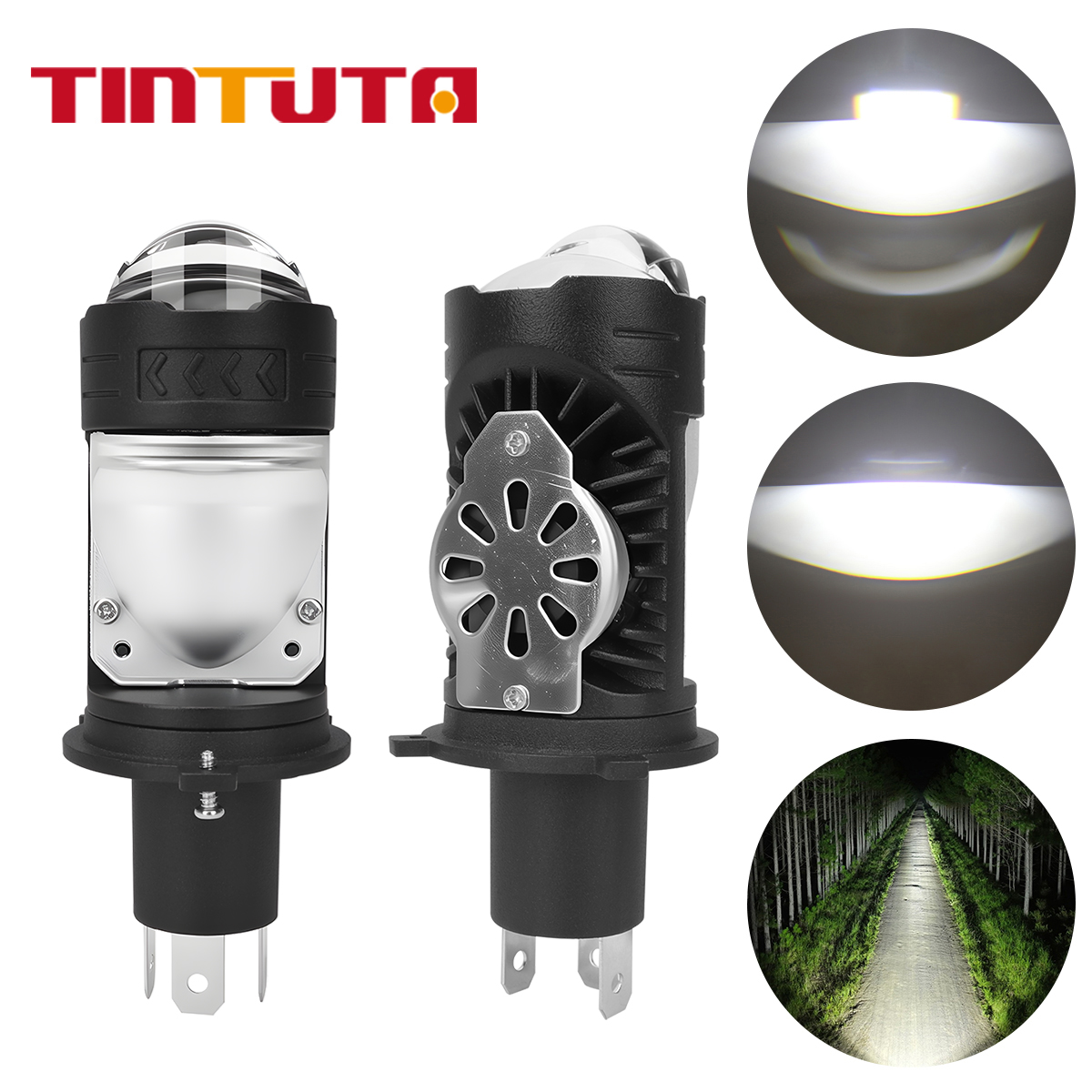 Projector Lamp Replacement - 1/2pcs H4 LED Motorcycle Headlight Bulbs