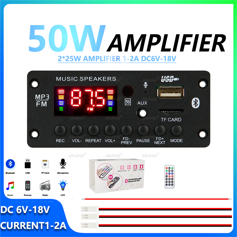 Home Cinema Pc - 2*25W Bluetooth Amplifier Kit with Remote