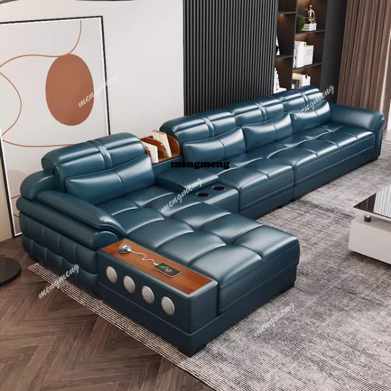 Home Cinema In Small Room - Genuine Leather Small Apartment Sofas Luxury