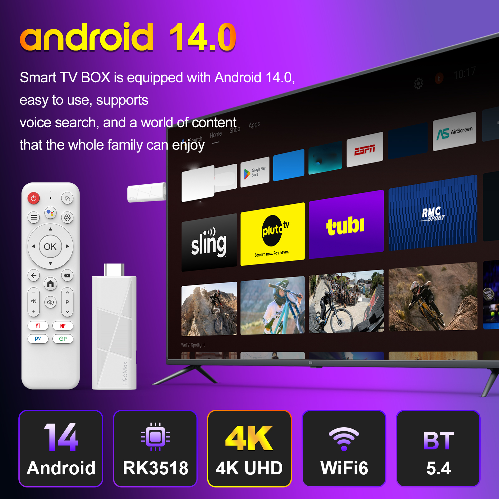H96 MAX RK3518 Android14 Smart - огляд і ціна Home Cinema Google
