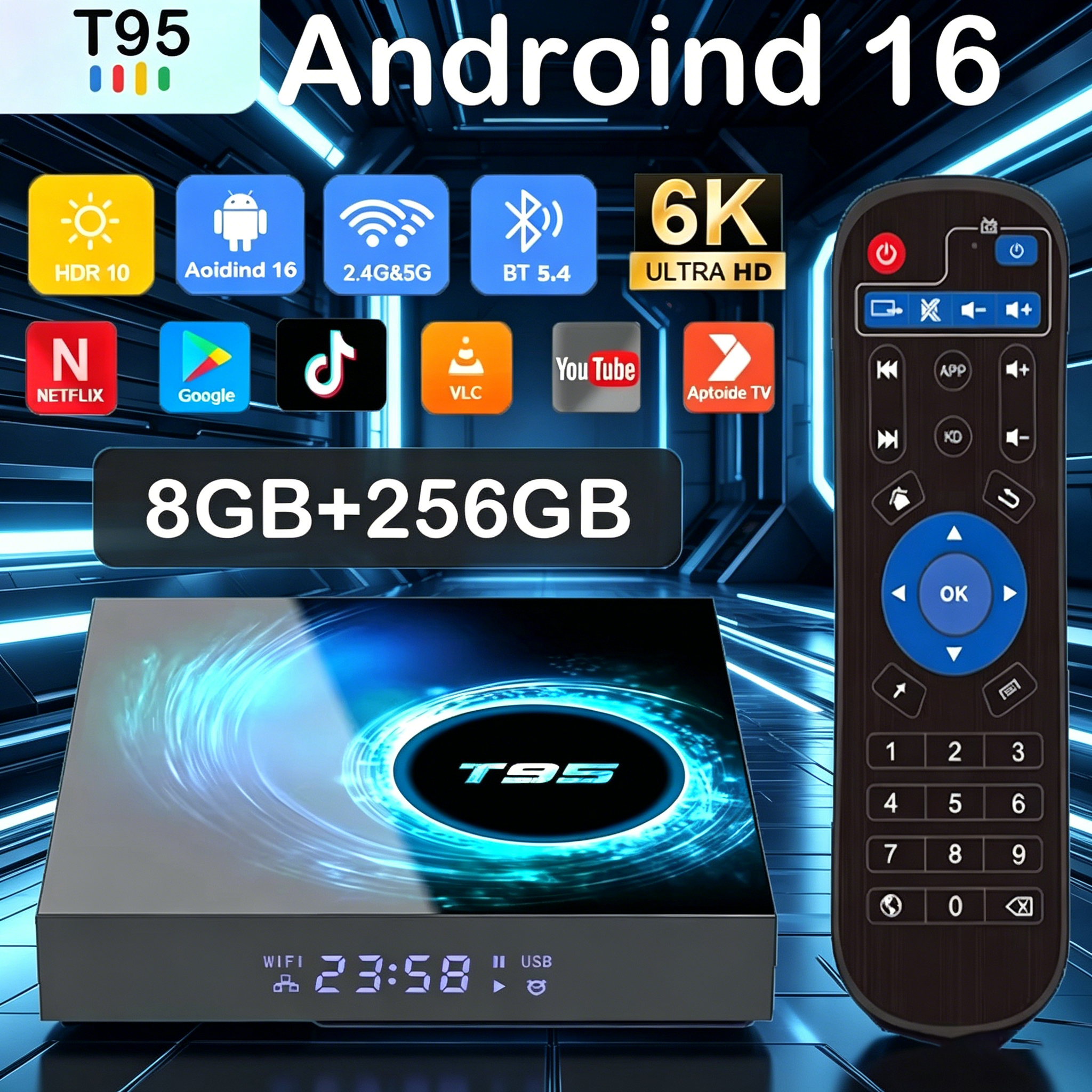 Android16 Smart TV Box T95 8GB - огляд і ціна Home Cinema Google