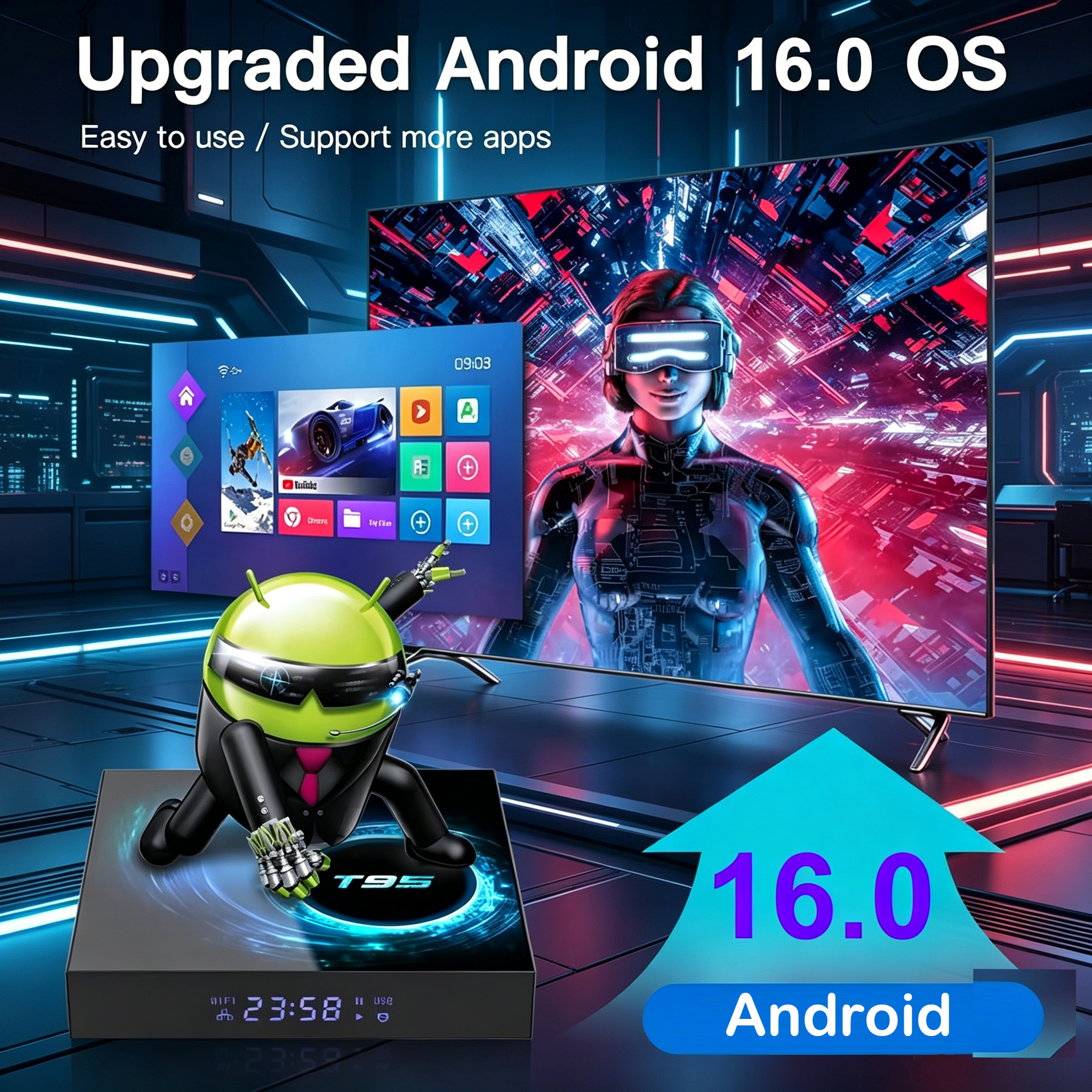 Android16 Smart TV Box T95 8GB - огляд і ціна Home Cinema Google